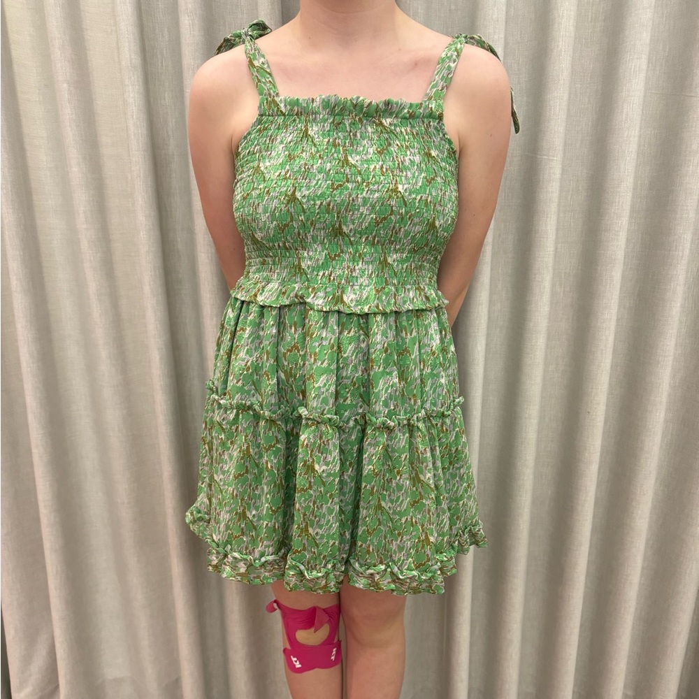 LIKE NEW!! Miss Behave Girls Green Flounce Cocktail Dress - Size 14